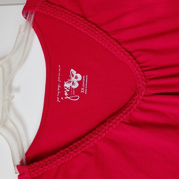 Just my size 3x (22w-24w) short sleeve with criss cross neckline red - Picture 3 of 8